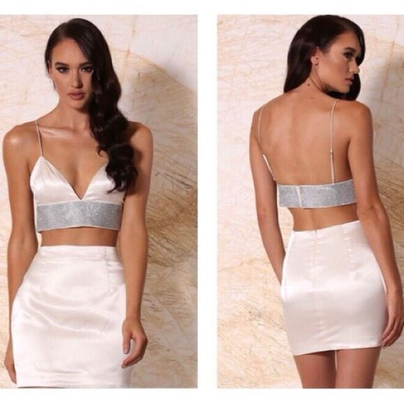 NWOT MESHKI Ilona Dimond Bralette in Nude Size M - Picture 1 of 8